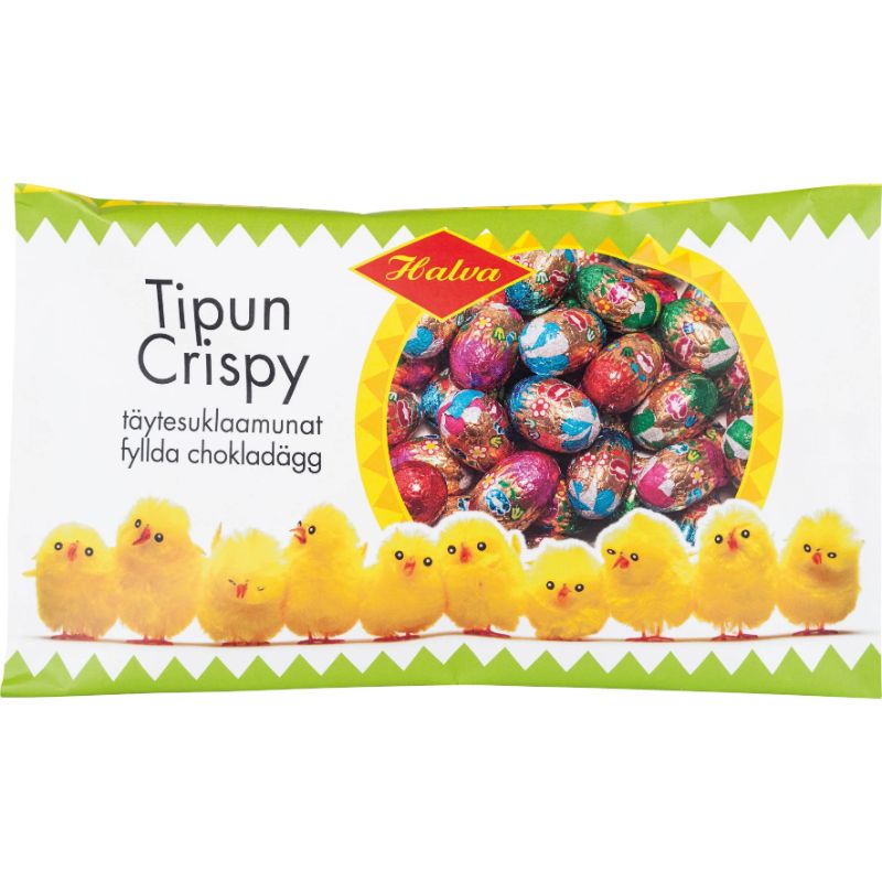 TÄYTESUKLAAMUNAT HALVA TIPUN CRISPY 150G