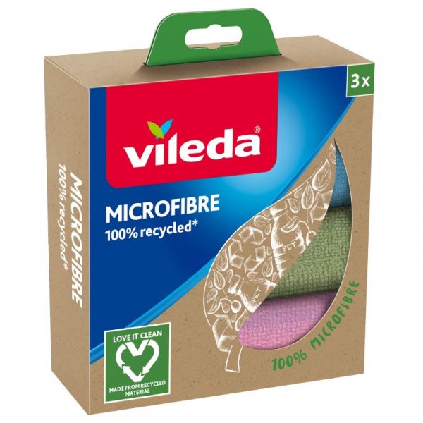 VILEDA MICROFIBRE 100%KIERRÄTETTY 3KPL