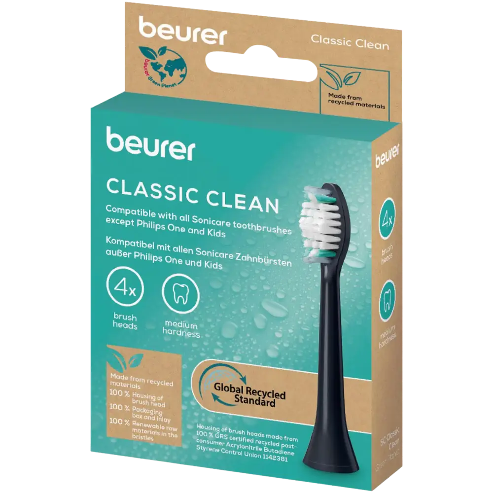 BEURER SC CLASSIC CLEAN VAIHTOHARJOJASONIC-SÄHKÖHAMMASHARJAAN4KPL