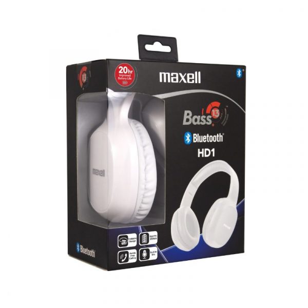 MAXELL BASS13 BLUETOOTH SANKAKUULOKE HD1 VALKOINEN - Image 3
