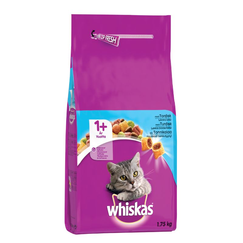 WHISKAS 1+ TONNIKALA 1,75KG TÄYSRAVINTO