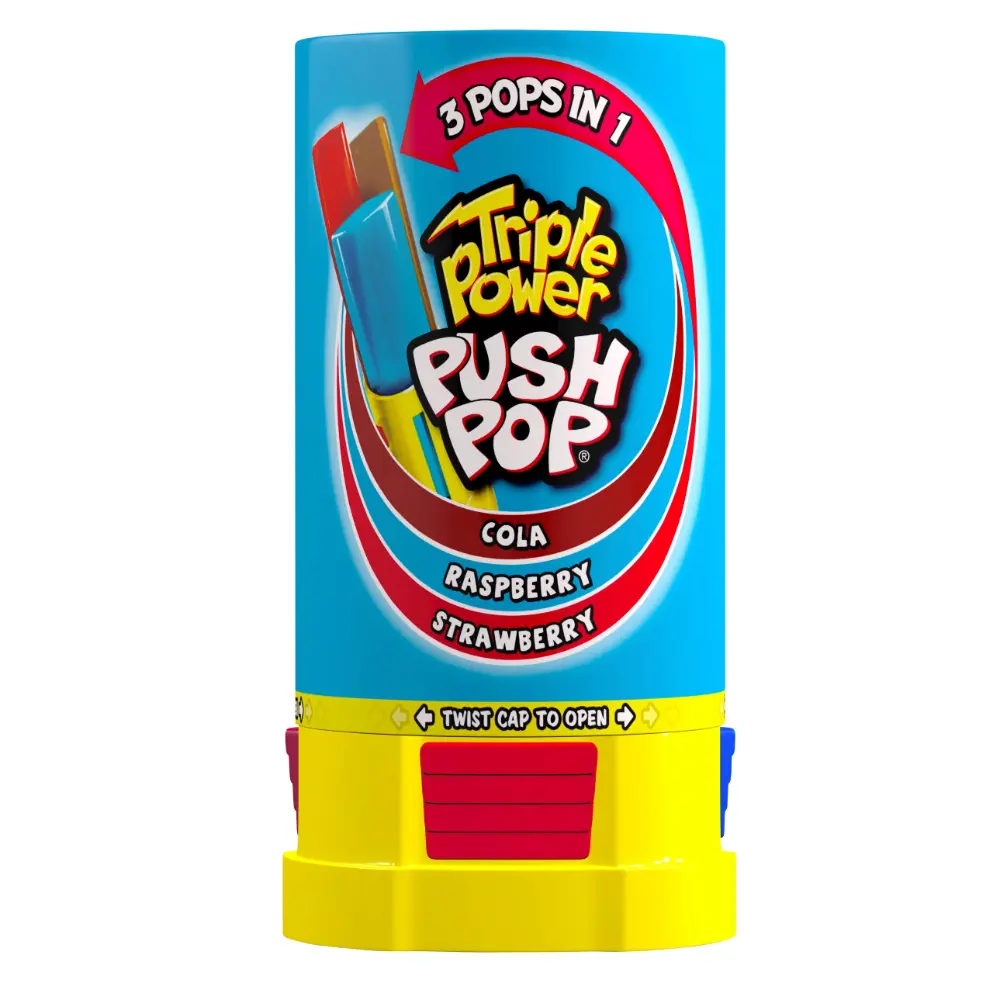 BAZOOKA PUSH POP TRIPLE POWER TIKKUKARAMELLI34G