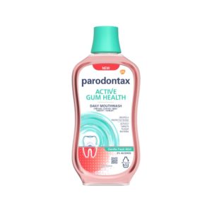 PARADONTAX SUUVESI 500ML GENTLE FRESH Suuveden sisältämä fluori auttaa pitämään hampaat vahvoina ja sinkki raikastaa hengitystä. Alkoholiton. *verrattuna pelkkään hampaiden harjaukseen