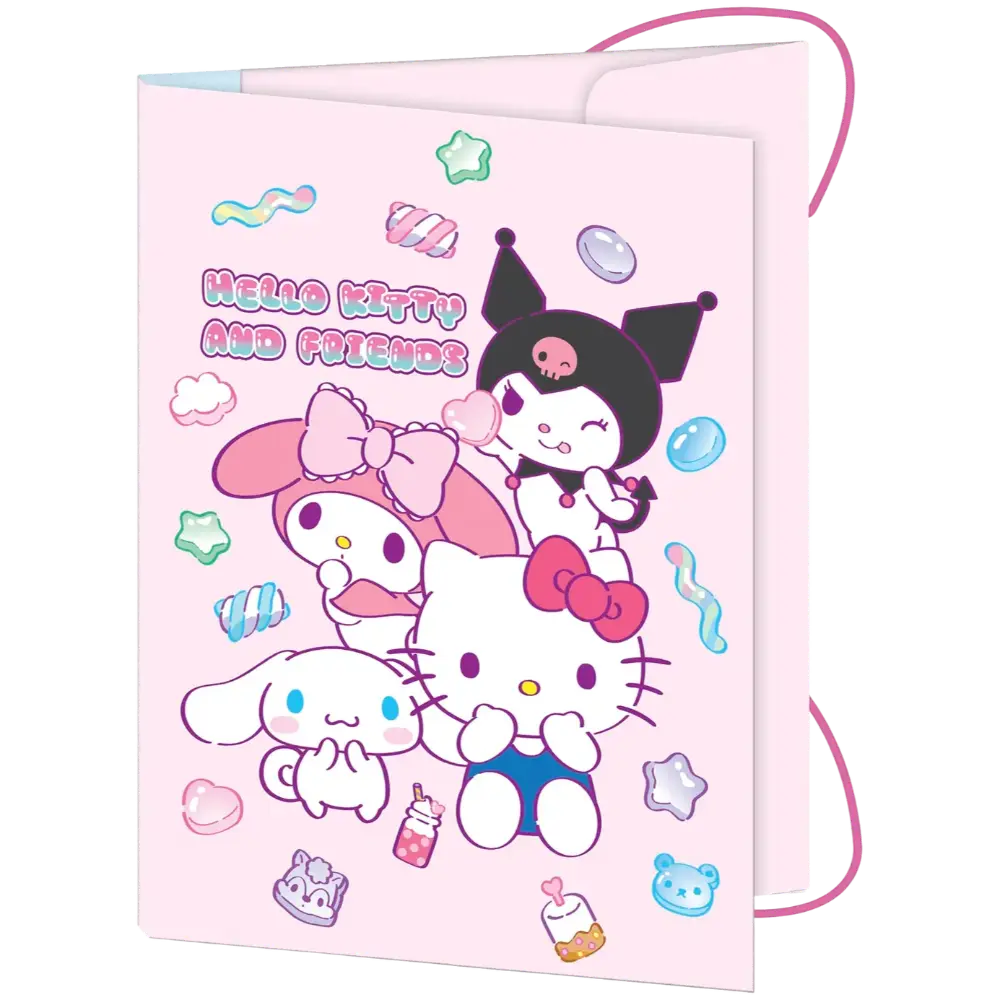 HELLO KITTY&FRIENDS SWEET KULMALUKKOKANSIO A4 ASIAKIRJOILLE