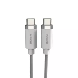 Duracell Premium valkoinenkaapeli1m punottuUSBC-Ckevlar