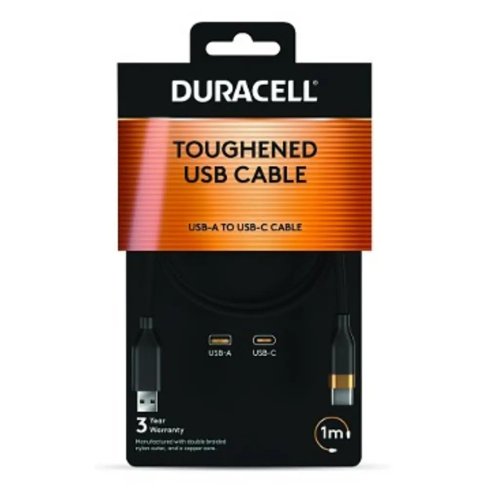 DURACELL USB-A–USB-C KAAPELI 1M