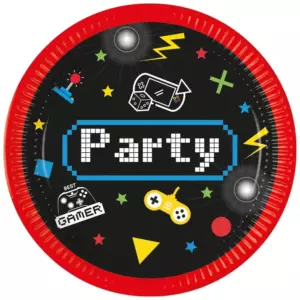 GAMING PARTY KERTAKÄYTTÖLAUTANEN 23CM 8KPL
