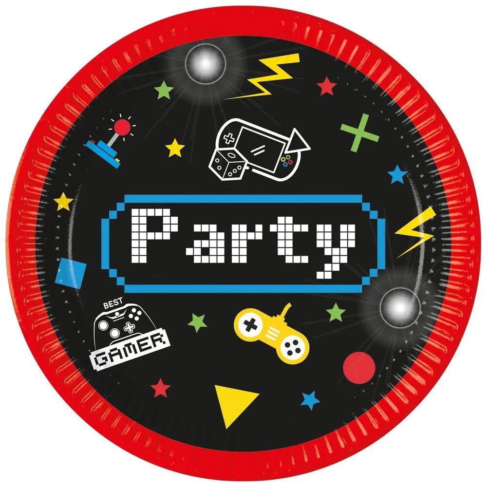 GAMING PARTY KERTAKÄYTTÖLAUTANEN 23CM 8KPL