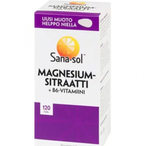 SANA-SOL MAGNESIUMSITRAATTI B6 120KPL