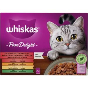 WHISKAS PURE DELIGHT MEHVIÄ SUIKALEITA HYYTELÖSSÄ 12X85G