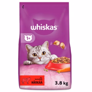 WHISKAS 1+ KISSAN KUIVARUOKA HÄRKÄÄ 3,8KG