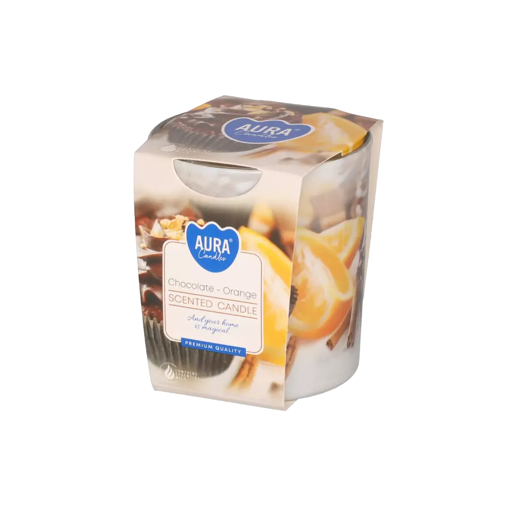 AURA TUOKSULASIKYNTTILÄ CHOCOLATE-ORANGE