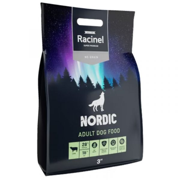 RACINEL NORDIC LAMB TÄYSRAVINTO AIKUISILLE KOIRILLE 3KG