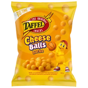 TAFFEL CHEESE BALLS NACHO 190G JUUSTOSNACKS