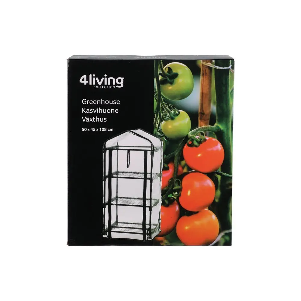 4LIVING KASVIHUONE 3-HYLLYN MUSTA