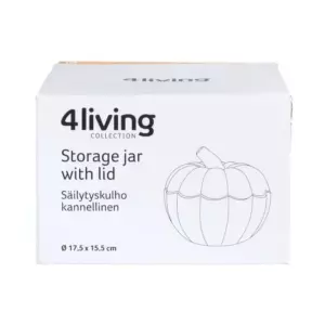 4LIVING SÄILYTYSKULHO KURPITSA KANNELLINEN RUSKEA LASIA
