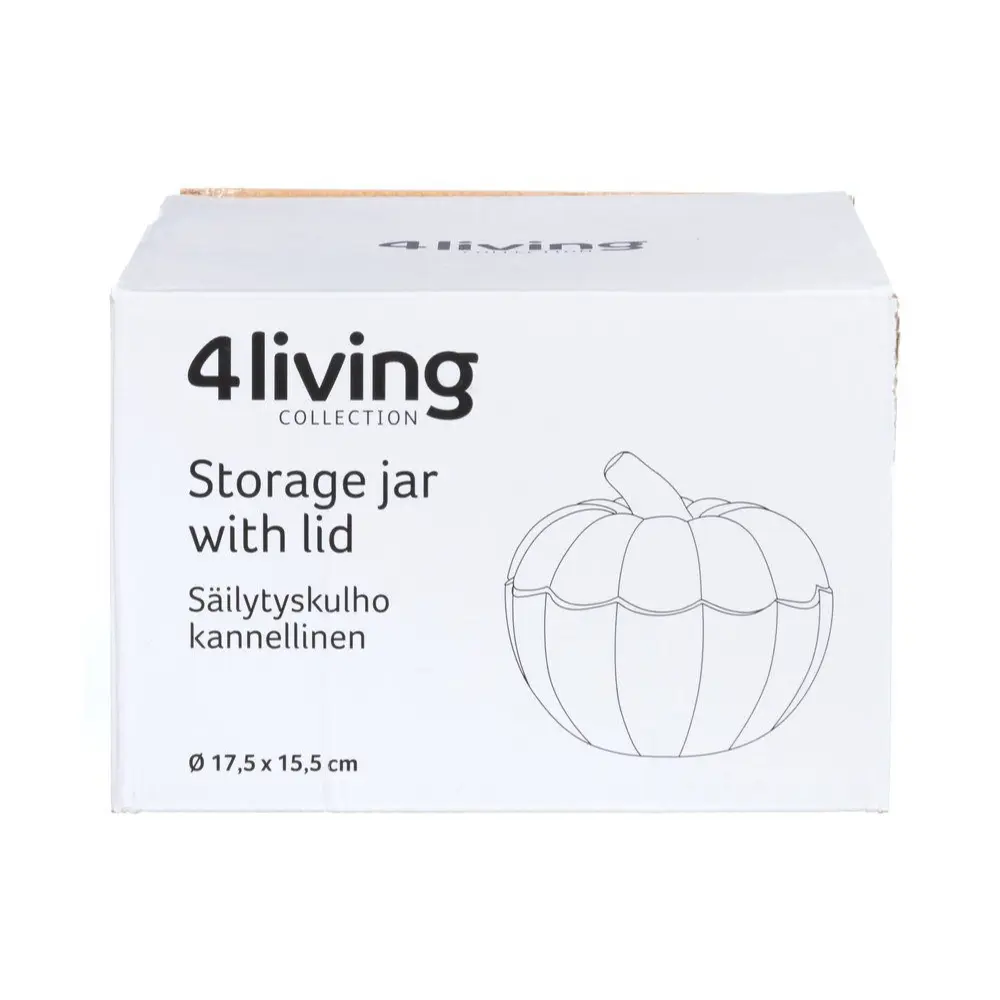 4LIVING SÄILYTYSKULHO KURPITSA KANNELLINEN RUSKEA LASIA
