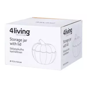 4LIVING SÄILYTYSKULHO KURPITSA KANNELLINEN RUSKEA LASIA