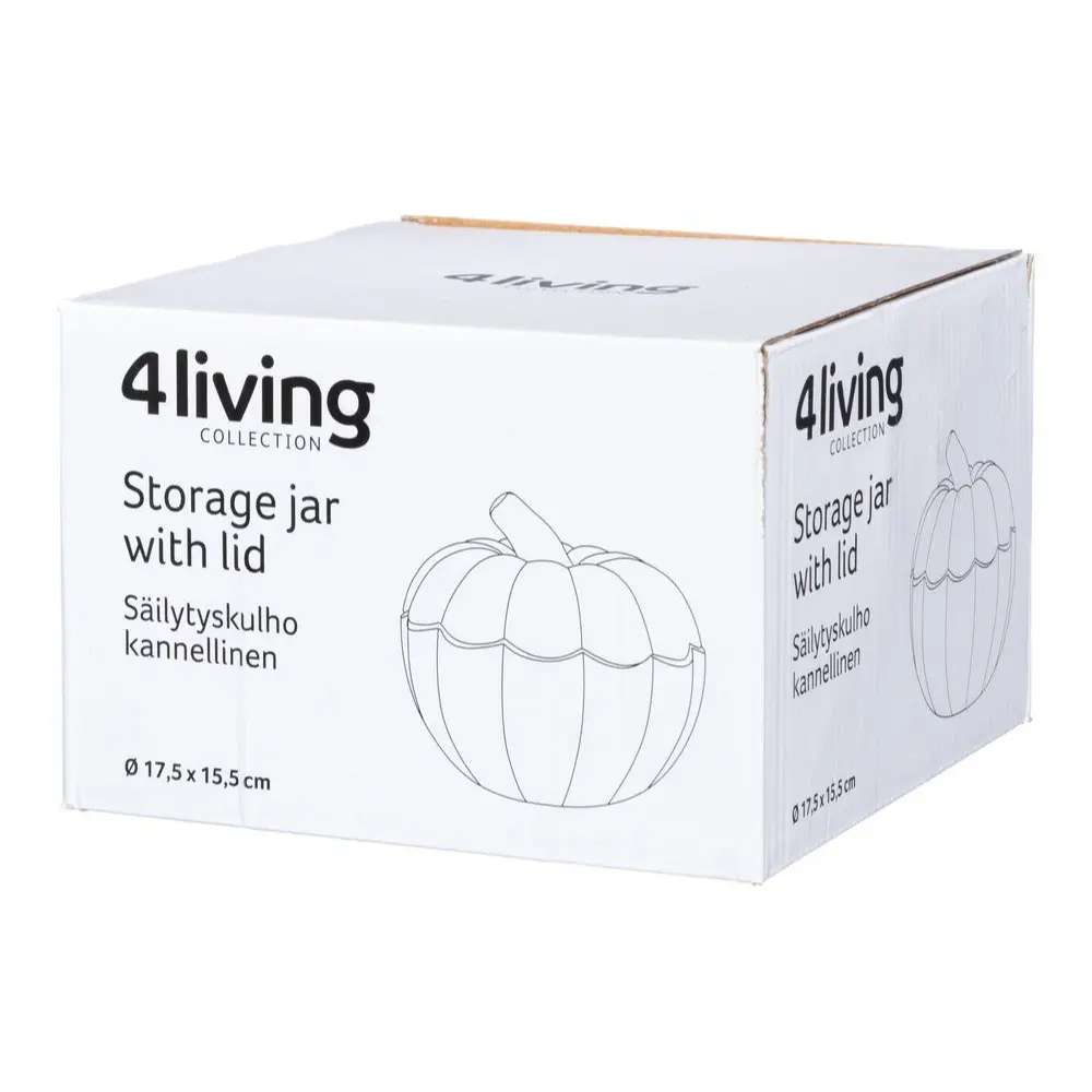 4LIVING SÄILYTYSKULHO KURPITSA KANNELLINEN RUSKEA LASIA