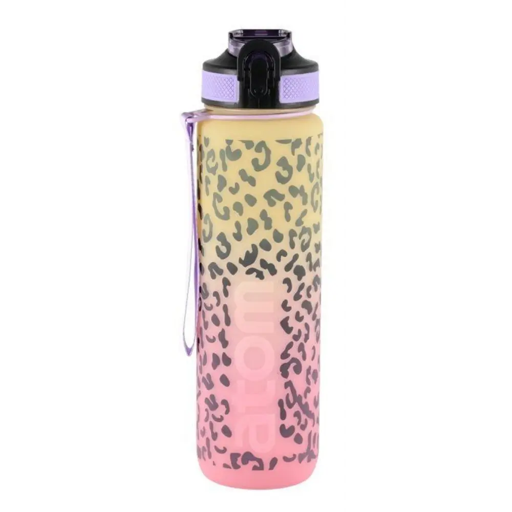 ATOM JUOMAPULLO LEOPARDI 900ML KELTAINEN/PINKKI