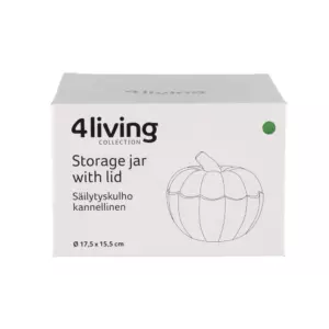 4LIVING SÄILYTYSKULHO KURPITSA KANNELLIN VIHREÄ LASIA
