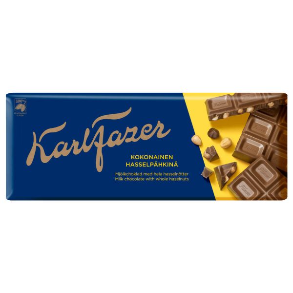 FAZER SUKLAALEVY KOKONAISILLA HASSELPÄHKINÖILLÄ 200 G