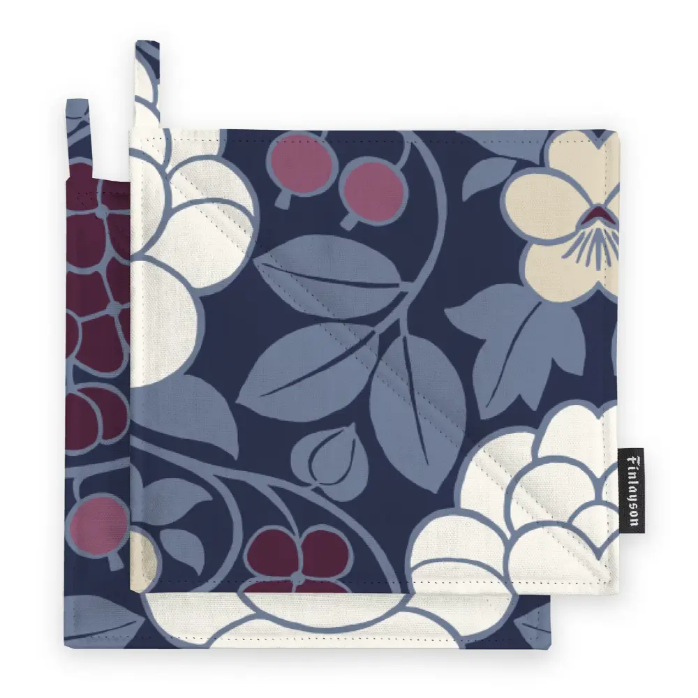 FINLAYSON HILLA PATALAPPUSETTI 22X22CM TUMMANSININEN-LUUMU 2KPL