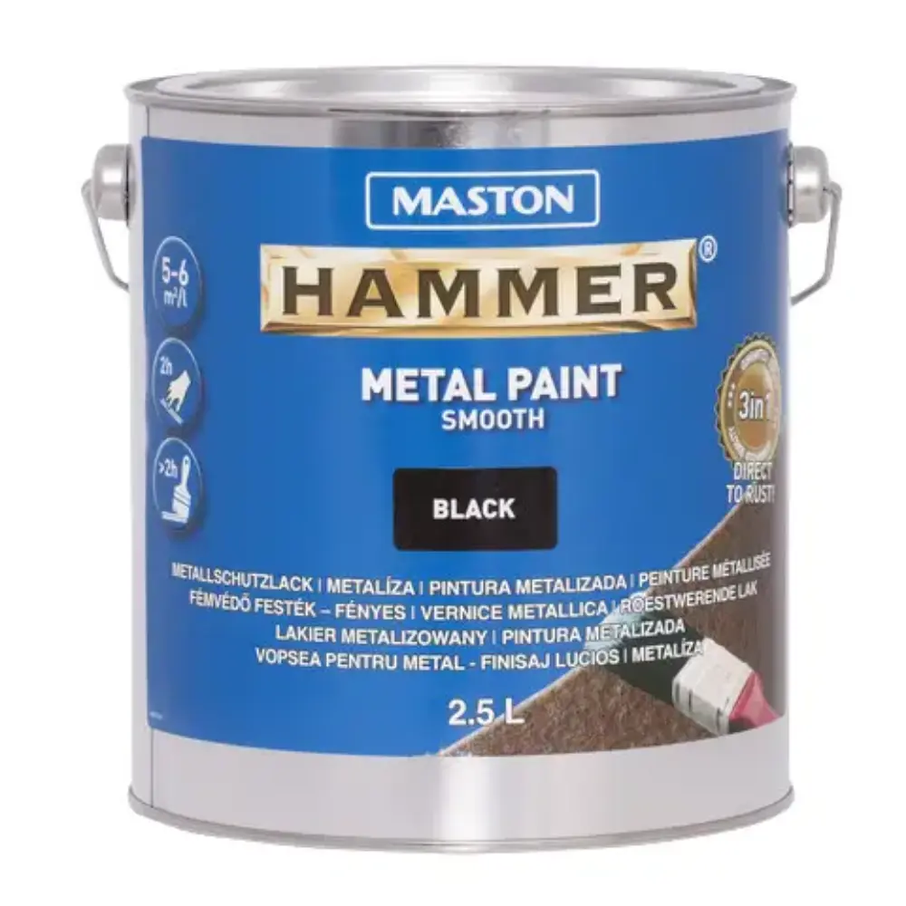 HAMMER METALLIMAALI SILEÄ MUSTA 2,5L