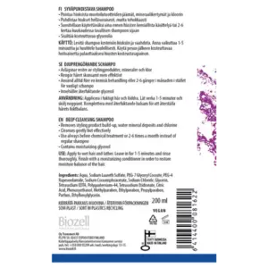 BIOZELL PROFESSIONAL SYVÄPUHDISTAVA SHAMPOO 200ML