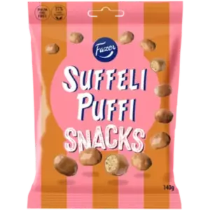 FAZER SUFFELI PUFFELI SNACKS 140G KARKKIPUSSI