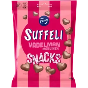 FAZER SUFFELI SNACKS VADELMA 140G KARKKIPUSSI