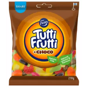 FAZER TUTTI FRUTTI CHOCO 210G KARKKIPUSSI