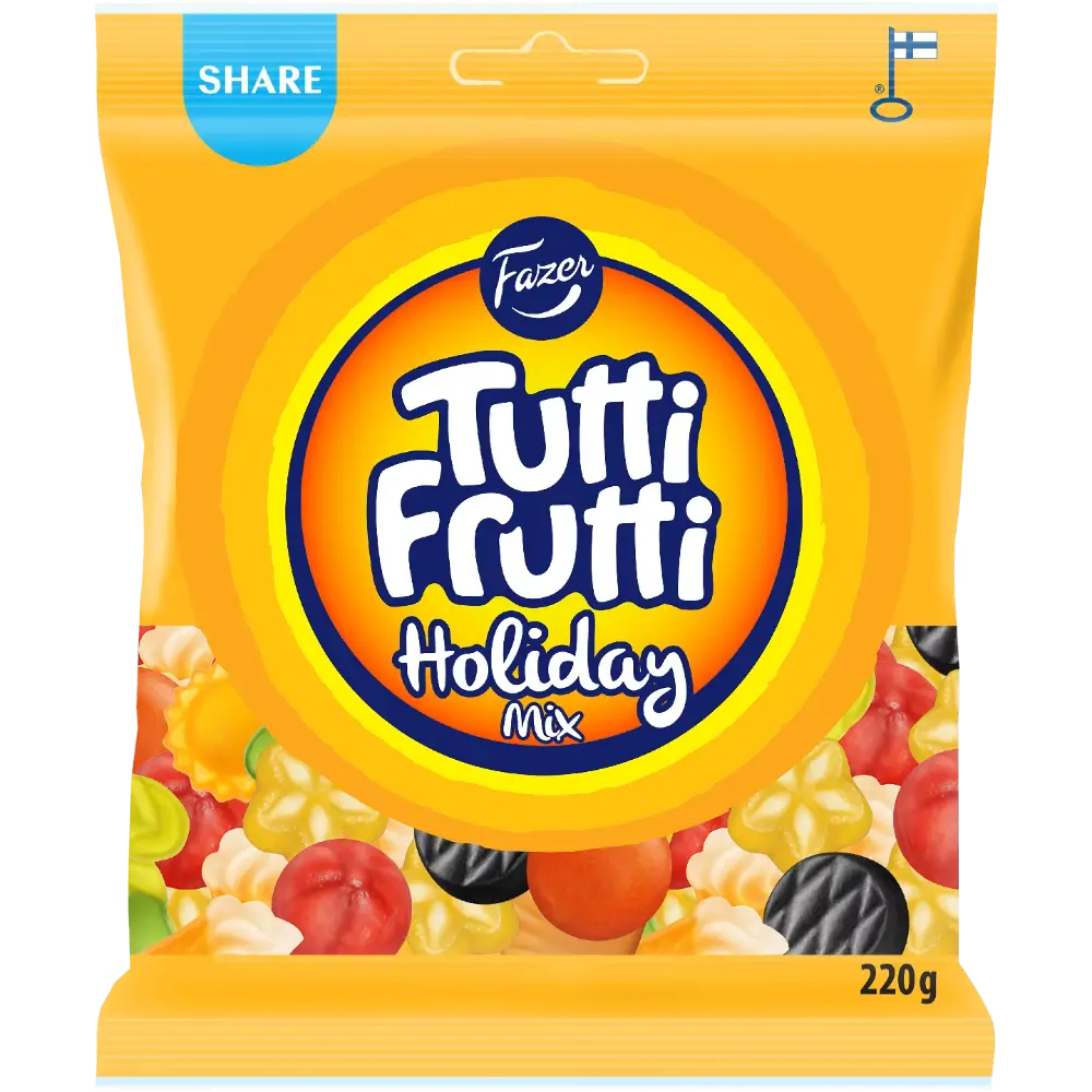 FAZER TUTTI FRUTTI HOLIDAY MIX KARKKIPUSSI220G