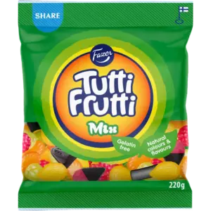 FAZER TUTTI FRUTTI MIX 220G KARKKIPUSSI