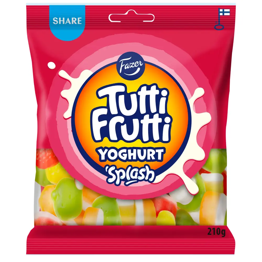 FAZER TUTTI FRUTTI YOGHURT SPLASH KARKKIPUSSI210G