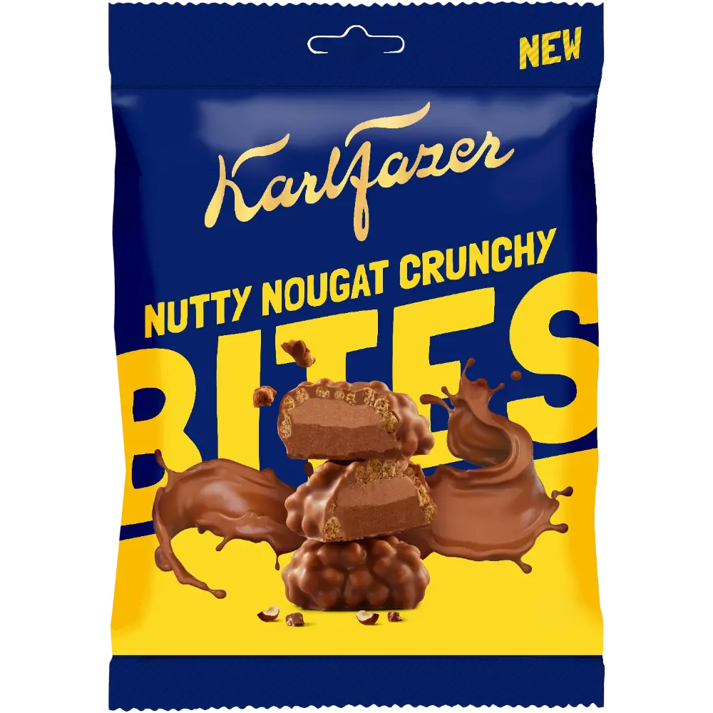 KARL FAZER NUTTY NOUGAT CRUNCHY BITES PUSSI 94G
