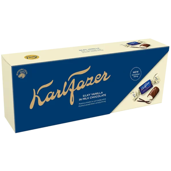 FAZER SILKY VANILLA SUKLAAKONVEHTI 270G Suomen rakastetuin suklaa, jonka ainutlaatuisen täyteläisen maun ovat taanneet parhaat raaka-aineet jo vuodesta 1922 saakka.