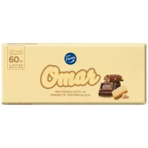 FAZER OMAR MAITOSUKLAALEVY PEHMEITÄ TOFFEEPALOJA 180G
