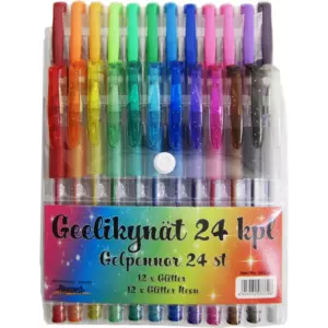 AKOWEST GLITTER GEELIKYNÄT 24KPL