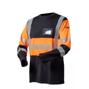 PRIHA HI-VIS PITKÄHIHAINEN HUOMIOPAITA ORANSSI/MUSTA