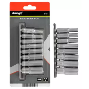 AMROX HYLSYSARJA PITKÄ 1/4" SAE 8OSAINEN