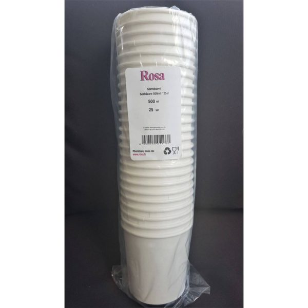 ROSA KARTONKINEN SOPPAKUPPI 500ML 25KPL