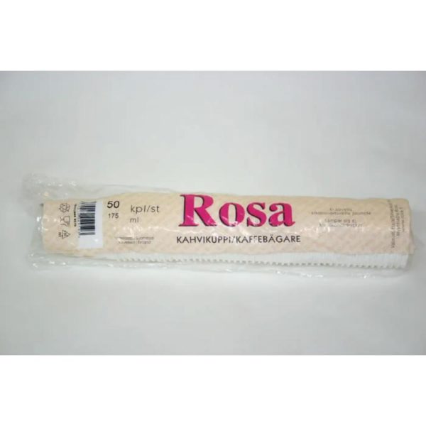 Rosa 50 kpl 180ml kartonkikahvikuppi korvalla
