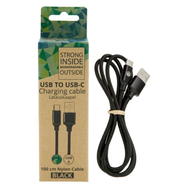 USB-A TO USB-C NYLON LATAUSKAAPELI 1M