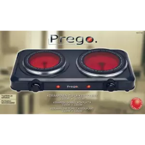 KEITTOLEVY KERAAMINEN 2-OSAINEN 1500W+1000W PREGO