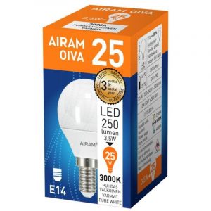 AIRAM OIVA LED-LAMPPU 3,5 W E14 3000 K