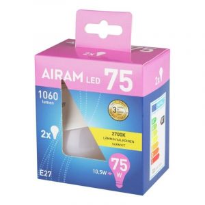 AIRAM LED-LAMPPU 10,5 W E27 2 KPL