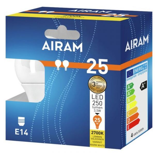 AIRAM LED-LAMPPU 3,5 W E14 2 KPL