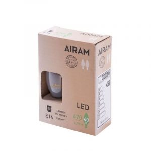 AIRAM LED-KYNTTILÄLAMPPU 4,5 W E14 HIMMEÄ 2 KPL