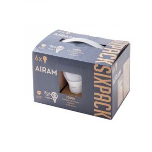 AIRAM LED-LAMPPU 8,6 W E27 3000 K 6-PACK